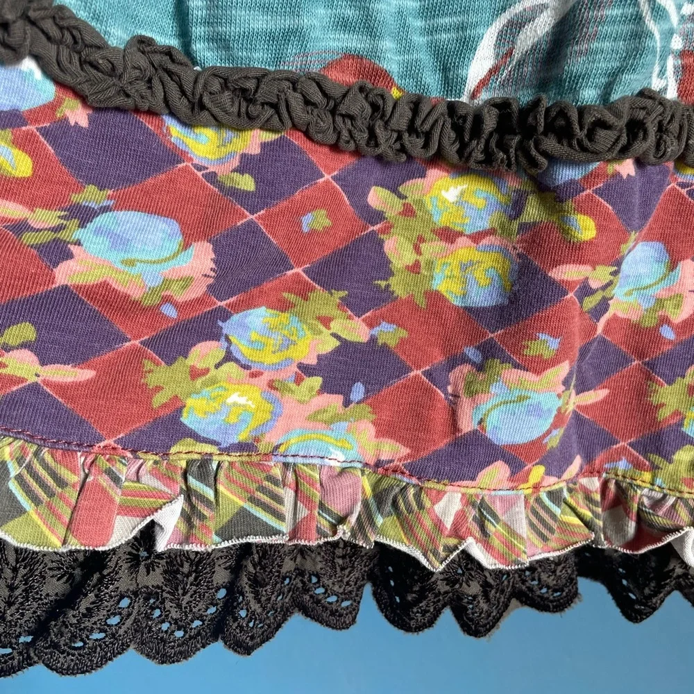 Matilda Jane Adriana Multi Colored Girls Boho Dress Size 6 Eyelet Trim Ruffles